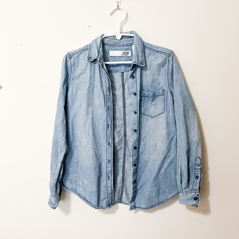 Joe Fresh denim styled button down shirt